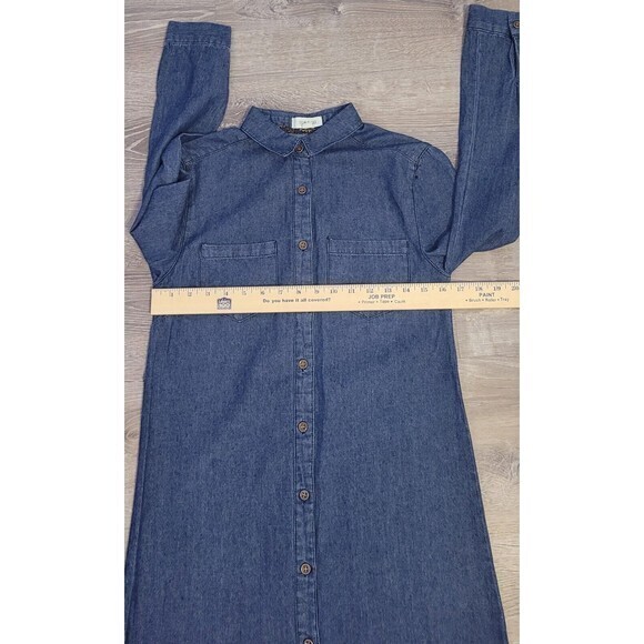 TAYLOR & SAGE Women's Long Sleeve Button Down Denim Shirt‎ Dres  Size XS - Picture 7 of 10